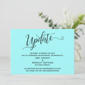 Elegante Afzegging Trouwkaart Licht Aquablauw Aank Kaart (Staand voorkant)