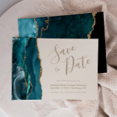 Elegante agaat Blauwgroen gouden ivoor Save the Da Kaart