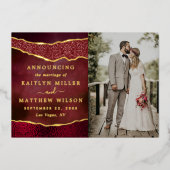 Elegante Agaat Bruiloft Foto Aankondiging Kaarten (Voorkant)