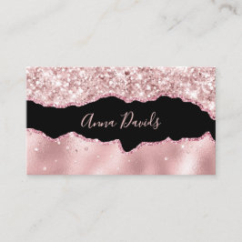 Elegante Agaat Make-up Artiest Roze Goud Roze Glit Visitekaartje