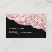 Elegante Agaat Make-up Artist Roos Goud Roze Glitt Visitekaartje (Achterkant)