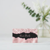 Elegante Agaat Make-up Artist Roos Goud Roze Glitt Visitekaartje (Staand voorkant)