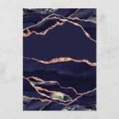 Elegante Agaat Navy Roos Gouden Bruiloft Receptie Informatiekaartje (Achterkant)