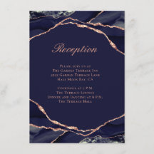 Elegante agaat navy roze gouden trouwreceptie