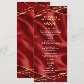 Elegante Agaat Rode en Gouden Menu (Voorkant / Achterkant)