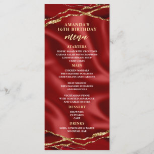 Elegante Agaat Rode en Gouden Menu