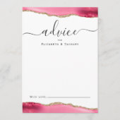 Elegante agaat roze gouden bruiloft advieskaart (Voorkant)