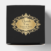 Elegante agat marmer met zwart en goud bedankdoosjes (Bovenkant)