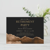 Elegante Agate Edelsteen Retirement Party Kaart (Staand voorkant)