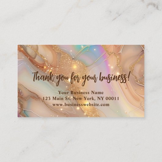 Elegante Agate Glitter Zakelijke Korting Kaart (Achterkant)