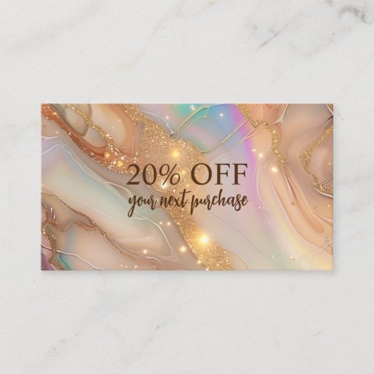 Elegante Agate Glitter Zakelijke Korting Kaart (Voorkant)