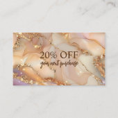 Elegante Agate Glitter Zakelijke Korting Kaart (Voorkant)