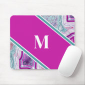 Elegante Agaten Initiaal Monogram Muismat (Met muis)