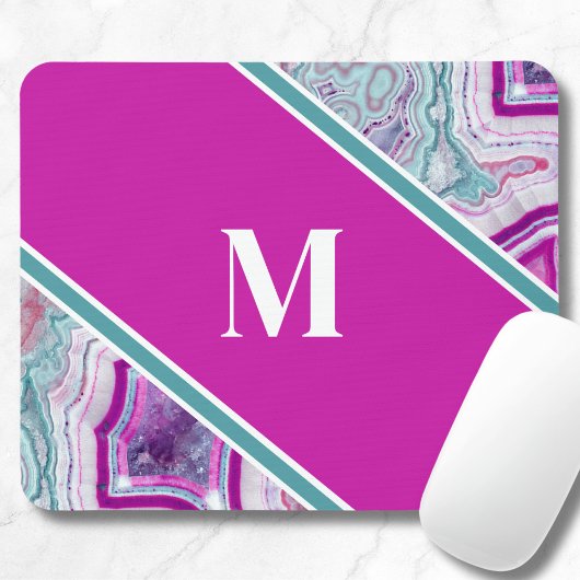 Elegante Agaten Initiaal Monogram Muismat