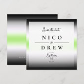 Elegante Agender Pride Bruiloft Save The Date (Voorkant / Achterkant)