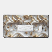 Elegante Alabaster Witte Hemelse Maan Bureaumat (Keyboard & Muis)