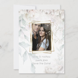 Elegante Alabaster Witte pioenen Kaart