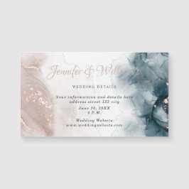 Elegante Alcohol Inkt Goud Blozen Blauw Minimal Mo