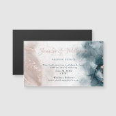 Elegante Alcohol Inkt Goud Blozen Blauw Minimal Mo (Voorkant / Achterkant)