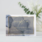 Elegante alcohol inkt vlekken receptie kaart (Staand voorkant)