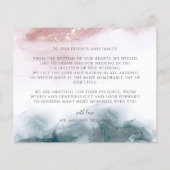 Elegante AlcoholInk Blush Blue Waterverf Dank u (Achterkant)