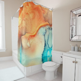 Elegante alcoholinkt Abstracte kunst Douchegordijn