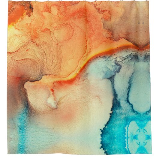 Elegante alcoholinkt Abstracte kunst Douchegordijn (Voorkant)