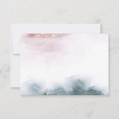 Elegante Alcoholinkt Blush Blue Waterverf Modern RSVP Kaartje (Achterkant)