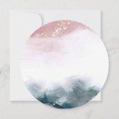 Elegante Alcoholinkt Gouden Blush Blauwe Waterverf Save The Date (Achterkant)