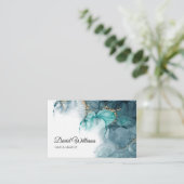 Elegante alcoholinkt met goudglitterelementen visitekaartje (Staand voorkant)