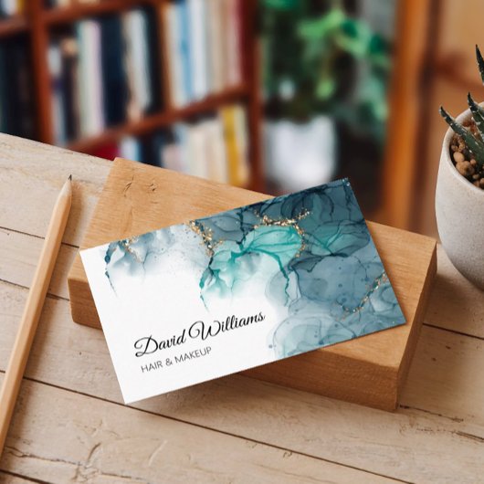 Elegante alcoholinkt met goudglitterelementen visitekaartje