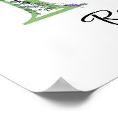 Elegante alfabet letter R Lavendel Eucalyptus Poster (Hoek)