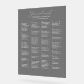 Elegante alfabetische bruiloft zitplaatsen acryl bord (Hoek)