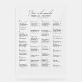 Elegante alfabetische bruiloft zitplaatsen acryl bord (Voorkant)