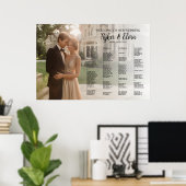 Elegante alfabetische foto bruiloft zitgrafiek poster (Thuiskantoor)