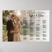 Elegante alfabetische foto bruiloft zitgrafiek poster (Voorkant)