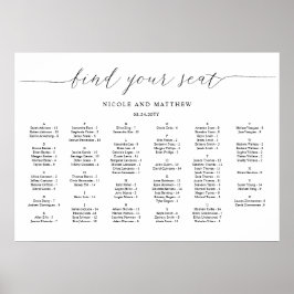 Elegante Alfabetische Trouwstoelindeling Grafiek Poster