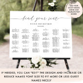 Elegante Alfabetische Trouwstoelindeling Grafiek Poster