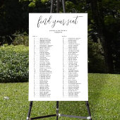 Elegante alfabetische volgorde bruiloft zitgrafiek poster