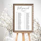 Elegante alfabetische volgorde bruiloft zitgrafiek poster