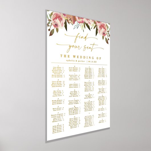 Elegante alfabetische zitkaart met echt goud folie afdrukken (Laagn)