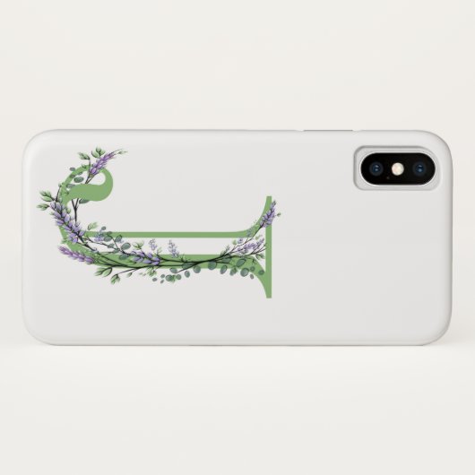 Elegante alfetbet letter J Lavendel Eucalyptus Case-Mate iPhone Case (Achterkant (horizontaal))