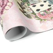 Elegante Alice in Wonderland Roze Cadeaupapier (Rol Hoek)