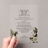  elegante Alice in Wonderland Wedding Acryl Uitnodigingen (Insitu (Draagbaar))