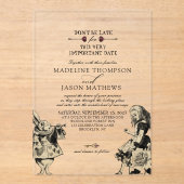  elegante Alice in Wonderland Wedding Acryl Uitnodigingen (Voorkant)
