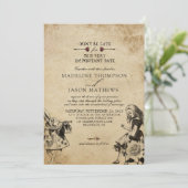  elegante Alice in Wonderland Wedding Kaart (Staand voorkant)