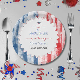 Elegante All American Girl 4 juli baby shower Papieren Bordje
