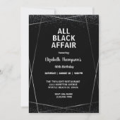 Elegante All Black Affair 40ste verjaardag viering Kaart (Voorkant)