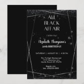 Elegante All Black Affair 50ste verjaardag viering Kaart (Voorkant / Achterkant)