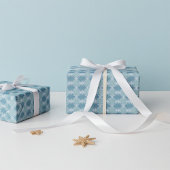 Elegante all-gelegenheid blauwe tinten bloemenkuns cadeaupapier